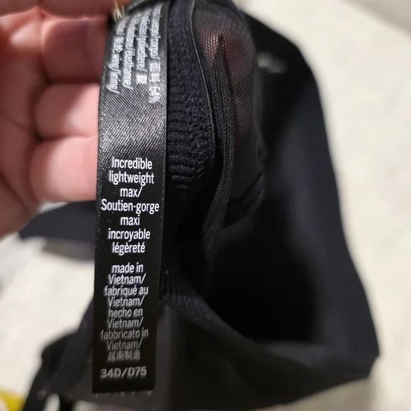 Victoria’s Secret Mesh Sports Bra 34D Black White Sheer Strappy Bra - Picture 9 of 9